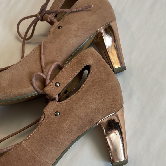 2 for $68 - Size 5.5 (36) Genuine Suede Leather - Ankle Tie Pumps - Picture 6 of 10